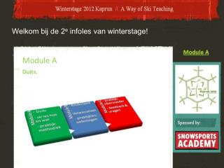 Welkom bij de 2 e infoles van winterstage!