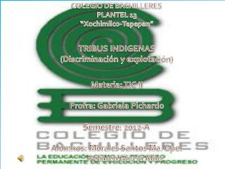 COLEGIO DE BACHILLERES PLANTEL 13 “Xochimilco-Tepepan”