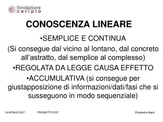 CONOSCENZA LINEARE