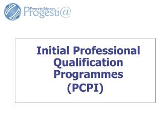 Initial Professional Qualification Programmes (PCPI)
