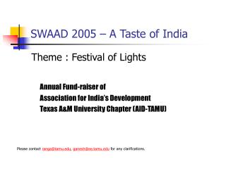 SWAAD 2005 – A Taste of India