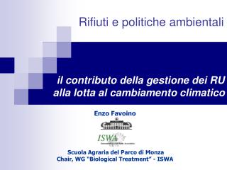 il contributo della gestione dei RU alla lotta al cambiamento climatico