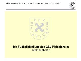 Die Fußballabteilung des GSV Pleidelsheim stellt sich vor