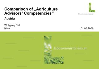 Comparison of „Agriculture Advisors‘ Competencies“ Austria