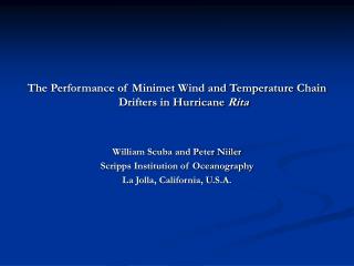 The Performance of Minimet Wind and Temperature Chain Drifters in Hurricane Rita