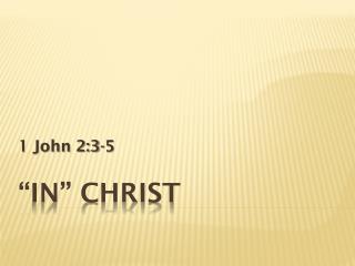 “In” Christ