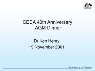 CEDA 40th Anniversary AGM Dinner