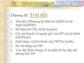 Chương III: Trái đất