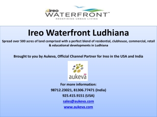 Ireo Waterfront Ludhiana, the Global Town in the Heart of Pu