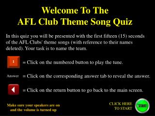 Welcome To The AFL Club Theme Song Quiz