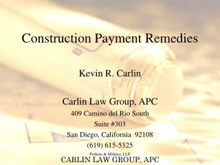 Construction Payment Remedies