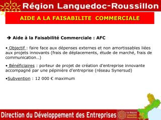  Aide à la Faisabilité Commerciale : AFC