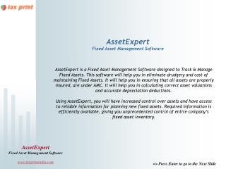 AssetExpert Fixed Asset Management Software