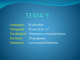 TEMA 9 :