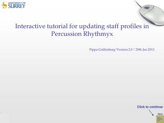 Interactive tutorial for updating staff profiles in Percussion Rhythmyx