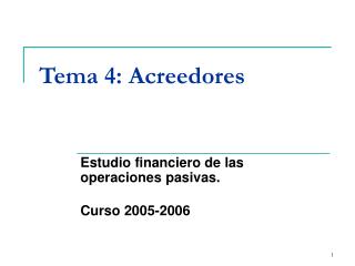 Tema 4: Acreedores