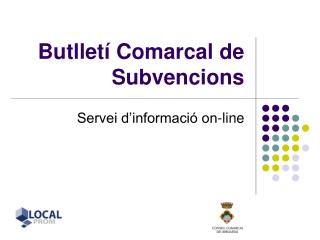 Butlletí Comarcal de Subvencions