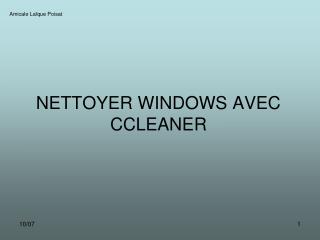 NETTOYER WINDOWS AVEC CCLEANER
