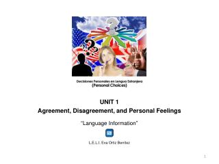 UNIT 1 Agreement , Disagreement , and Personal Feelings “ Language Information ”