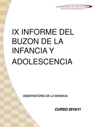 IX INFORME DEL BUZON DE LA INFANCIA Y ADOLESCENCIA