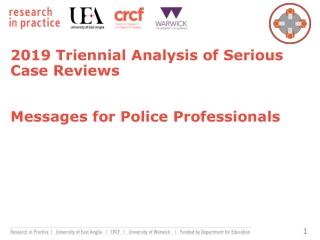 2019 Triennial Analysis of Serious Case Reviews Messages for Police Professionals