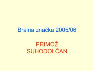 Bralna značka 2005/06