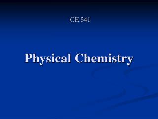 Physical Chemistry