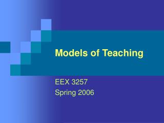 Models of Teaching