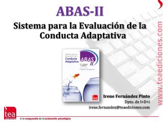 ABAS-II Sistema para la Evaluación de la Conducta Adaptativa