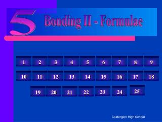 Bonding II - Formulae
