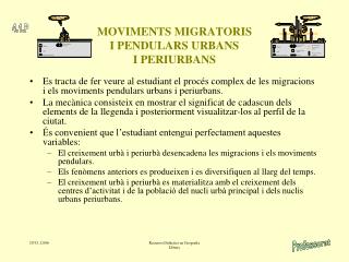 MOVIMENTS MIGRATORIS I PENDULARS URBANS I PERIURBANS