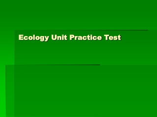 Ecology Unit Practice Test