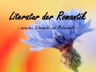 Literatur der Romantik - zwischen Sehnsucht und Melancholie -