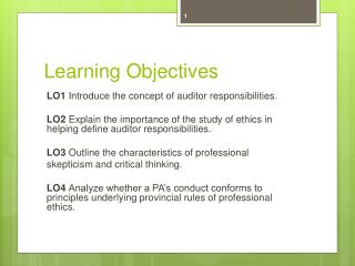 Learning Objectives