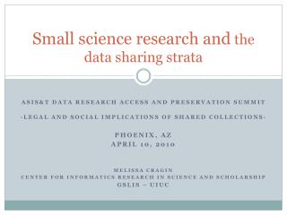 Small science research and the data sharing strata