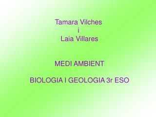 Tamara Vilches i Laia Villares MEDI AMBIENT BIOLOGIA I GEOLOGIA 3r ESO