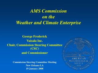 AMS Commission on the Weather and Climate Enterprise