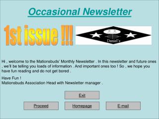 Occasional Newsletter