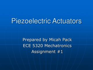 Piezoelectric Actuators