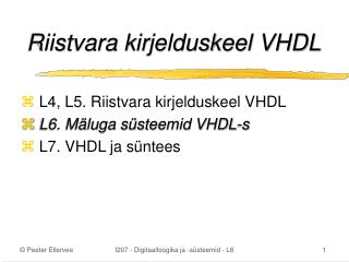 Riistvara kirjelduskeel VHDL