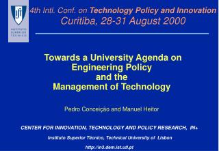 4th Intl. Conf. on Technology Policy and Innovation Curitiba, 28-31 August 2000