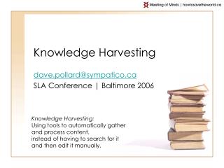 Knowledge Harvesting