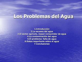 Los Problemas del Agua