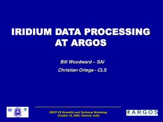 IRIDIUM DATA PROCESSING AT ARGOS