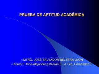 PRUEBA DE APTITUD ACADÉMICA