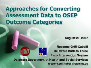 Approaches for Converting Assessment Data to OSEP Outcome Categories