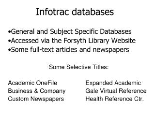 Infotrac databases