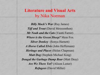 Literature and Visual Arts by Nika Norman