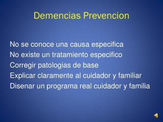 Demencias Prevencion