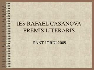 IES RAFAEL CASANOVA PREMIS LITERARIS